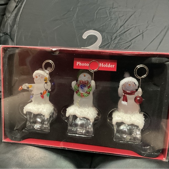 St. Nicholas Square Festive Snowman Photo Holder Trio - Picture 4 of 5